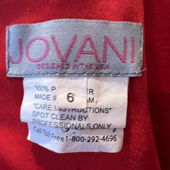 Jovani Red Floral Lace Double V-Neck Gown $550 - Picture 12 of 14